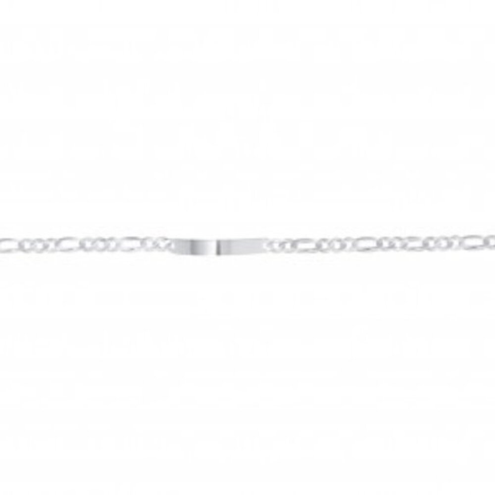 WOMEN 925 SILVER FIGARO CHAIN ID BRACELET 7" INCHES